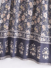 Load image into Gallery viewer, Grey Floral Print,Bohemian Maxi Dress,Boho Dress
