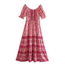 Load image into Gallery viewer, Maxi Dress, Boho Sundress,Off Shoulder Sashes

