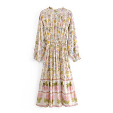 Load image into Gallery viewer, Lace-up Tassel, Boho Maxi Dress, Vintage Sundress
