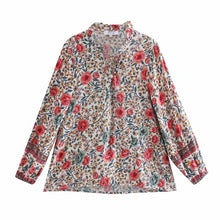 Load image into Gallery viewer, Boho Blouse, Vintage shirts,Floral print
