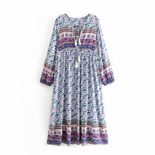 Load image into Gallery viewer, Floral Print,Bohemian Midi Sundress, Boho Dress
