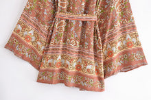 Load image into Gallery viewer, Horse Floral Print , Bohemian Kimono ,Boho Cover-ups
