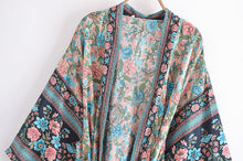Load image into Gallery viewer, Bohemian Kimono Maxi Robe ,Boho Cover-ups
