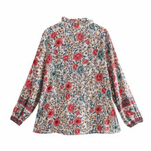 Load image into Gallery viewer, Boho Blouse, Vintage shirts,Floral print
