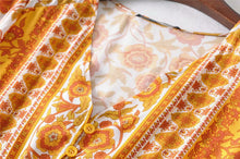Load image into Gallery viewer, Mini Dress, Boho Dress,yellow Floral Print
