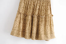 Load image into Gallery viewer, Leopard Printed Ruffles Tassel ,Bohemian Pleated Skirt,Boho Mini Skirt
