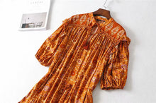 Load image into Gallery viewer, Mini Dress, Boho Dress,Brown Floral Print
