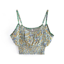 Load image into Gallery viewer, Boho Sets,Long Pants and Tops,Green Floral Print
