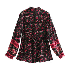 Load image into Gallery viewer, Boho Blouse, Vintage Blouse,Floral Print
