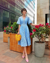 Load image into Gallery viewer, Solid Hollow,Bohemian Midi Dress ,Boho Sundress
