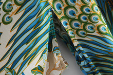 Load image into Gallery viewer, Boho Kimono ,Bikini Cover-Ups,Green Peacock Print
