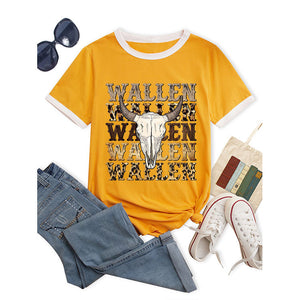 Wallen Vintage Print,Short Sleeve T-Shirt