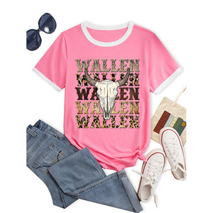 Wallen Vintage Print,Short Sleeve T-Shirt