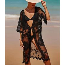 Load image into Gallery viewer, Lace Mesh Crochet ,Beach Boho Kimono,Bikini Cover-ups

