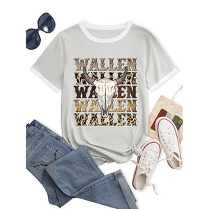 Wallen Vintage Print,Short Sleeve T-Shirt