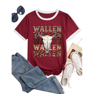 Wallen Vintage Print,Short Sleeve T-Shirt