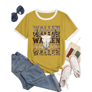 Wallen Vintage Print,Short Sleeve T-Shirt