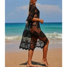 Load image into Gallery viewer, Lace Mesh Crochet ,Beach Boho Kimono,Bikini Cover-ups

