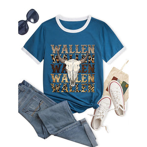 Wallen Vintage Print,Short Sleeve T-Shirt
