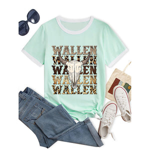 Wallen Vintage Print,Short Sleeve T-Shirt
