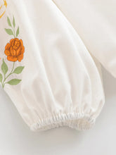 Load image into Gallery viewer, Sun and Floral Embroidery Linen Cotton Shirts  Boho Blusas
