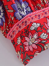 Load image into Gallery viewer, Floral Print ,Beach Sleeveless Crop Tops, Bohemian Ruffles Camis
