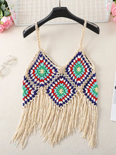 Load image into Gallery viewer, Hollow Out Floral EmbroideryBohemian Knitted  Boho Camis
