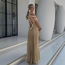Load image into Gallery viewer, Linen Cotton ,Sexy Knitted Backless, Beach Boho Dress
