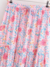 Load image into Gallery viewer, Boho Skirt, Maxi Skirt, Wild Pink Flower
