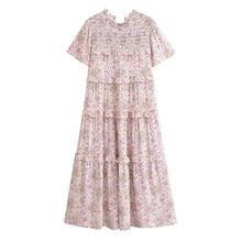 Load image into Gallery viewer, Boho Floral Print Maxi Dress Summer Elegant Ruffle Tiered Dress
