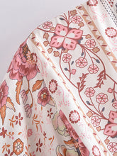Load image into Gallery viewer, Green Wild Floral-Wrap Boho Mini Dress
