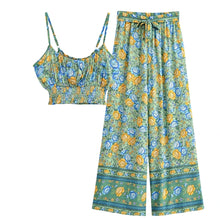 Load image into Gallery viewer, Floral Print Two Piece Suits  2 Pieces Boho Sets
