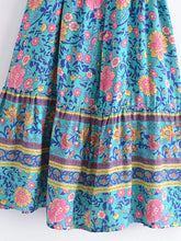 Load image into Gallery viewer, Green Wild Floral-Wrap Boho Mini Dress
