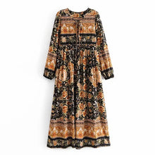 Load image into Gallery viewer, Boho Dress, Bohemian Maxi Dress,Multi Floral print
