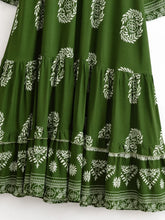 Load image into Gallery viewer, Ethnic Floral Long Sleeve Tassel Rayon Beach Bohemian maxi Dress
