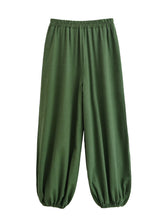 Load image into Gallery viewer, Wild Flower Embroidery ,Linen Cotton Baggy Pants, Bloomers Loose Yoga Trousers
