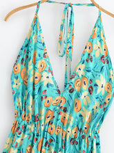 Load image into Gallery viewer, Wild Floral ,Open Back,Strapless Boho Dress

