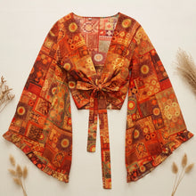 Load image into Gallery viewer, Sunset Flower Beach Summer Kimono Vacation Bohemian Bikini Boho Cover-ups

