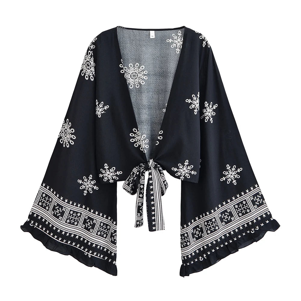 Wild Floral Print ,Boho Kimono,Bikini Cover-ups