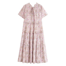Load image into Gallery viewer, Boho Floral Print Maxi Dress Summer Elegant Ruffle Tiered Dress
