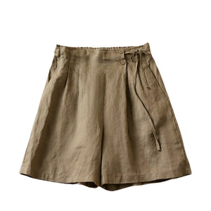 Solid Linen Cotton Shorts,Boho Shorts