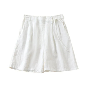 Solid Linen Cotton Shorts,Boho Shorts