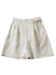 Solid Linen Cotton Shorts,Boho Shorts
