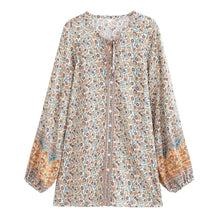 Load image into Gallery viewer, Floral Printed  Boho Blouse Shirts  Bohemian Blusas Tops
