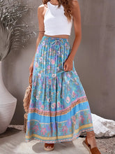 Load image into Gallery viewer, Blue Floral Print ,Beach Bohemian Skirt,Boho Skirts
