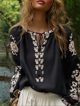Load image into Gallery viewer, Floral Embroidery, Linen Cotton  Shirts ,Boho Shirt
