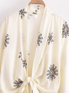 Boho Kimono ,Short Robe, Bikini Cover-Ups