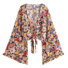 Load image into Gallery viewer, Wild Floral Print ,Boho Kimono,Bikini Cover-ups

