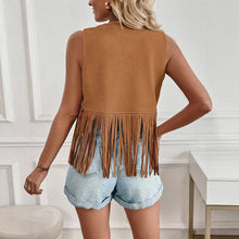 Load image into Gallery viewer, Sleeveless Fringe Jacket ,Cowgirl Tassel Vest ,Faux Suede Tassel Waistcoat

