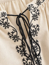 Load image into Gallery viewer, Floral Embroidery, Linen Cotton  Shirts ,Boho Shirt
